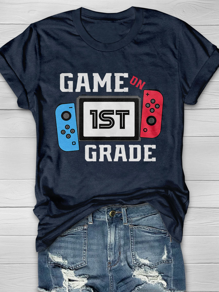 Game On First Grade Print Short Sleeve T-shirt