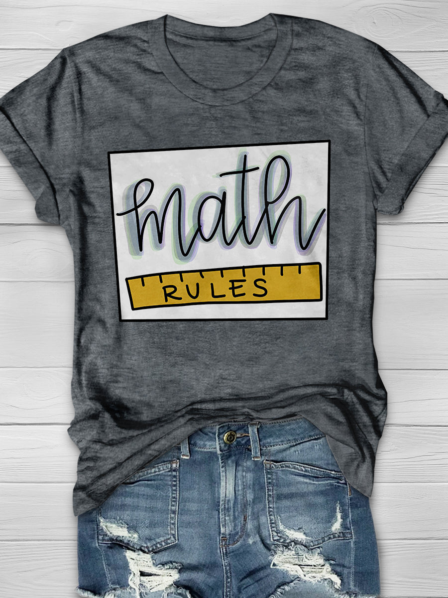 Math Rules Print Graphic T-shirts
