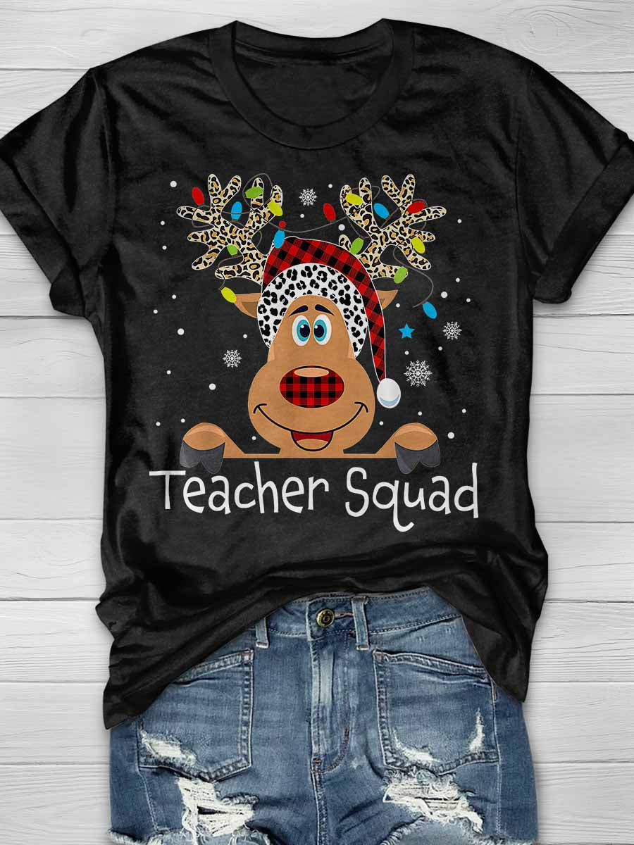 Teacher Squad Print Graphic T-shirts