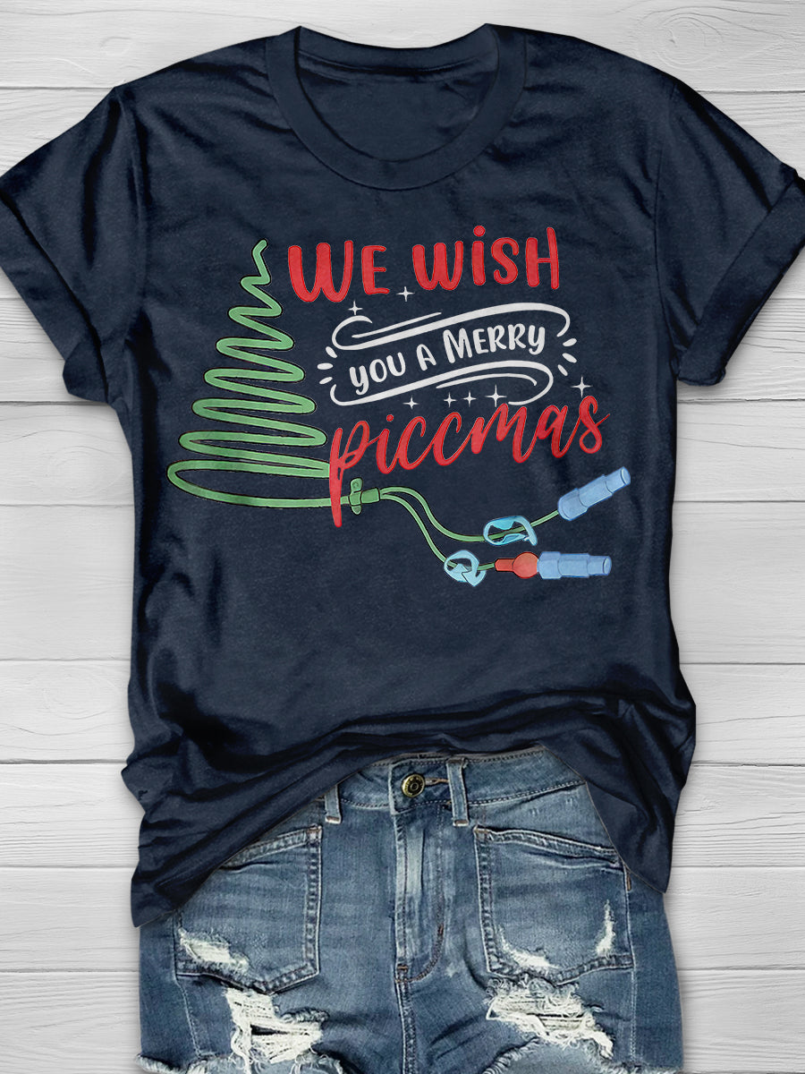 Christmas Vascular Access Print Short Sleeve T-shirt