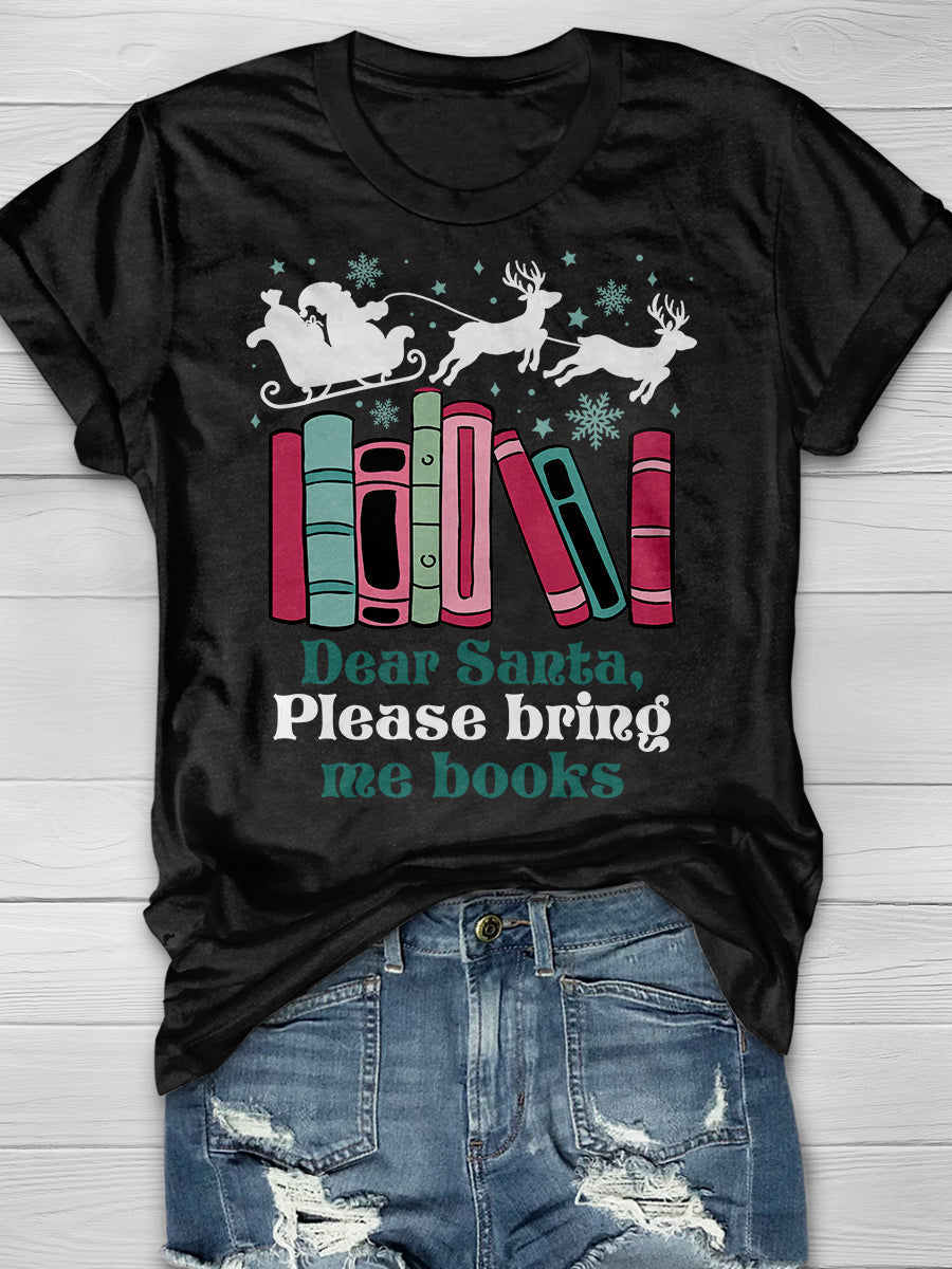 Books Christmas Print Graphic T-shirts