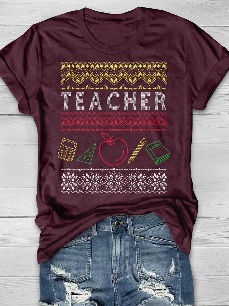 Teacher Print Graphic T-shirts