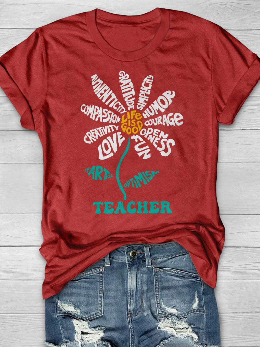 Teacher Life Print Graphic T-shirts