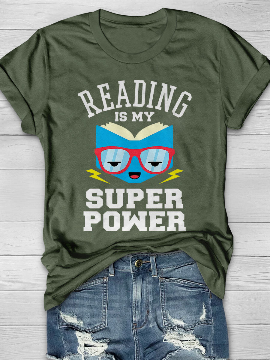 Reading is my Superpower Print Short Sleeve T-shirt