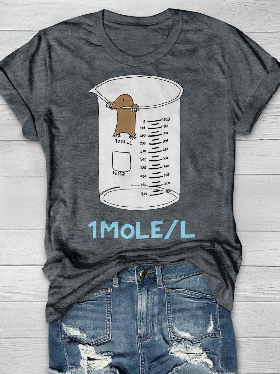 Chemistry 1 Mole per Litre Teacher Print Graphic T-shirts
