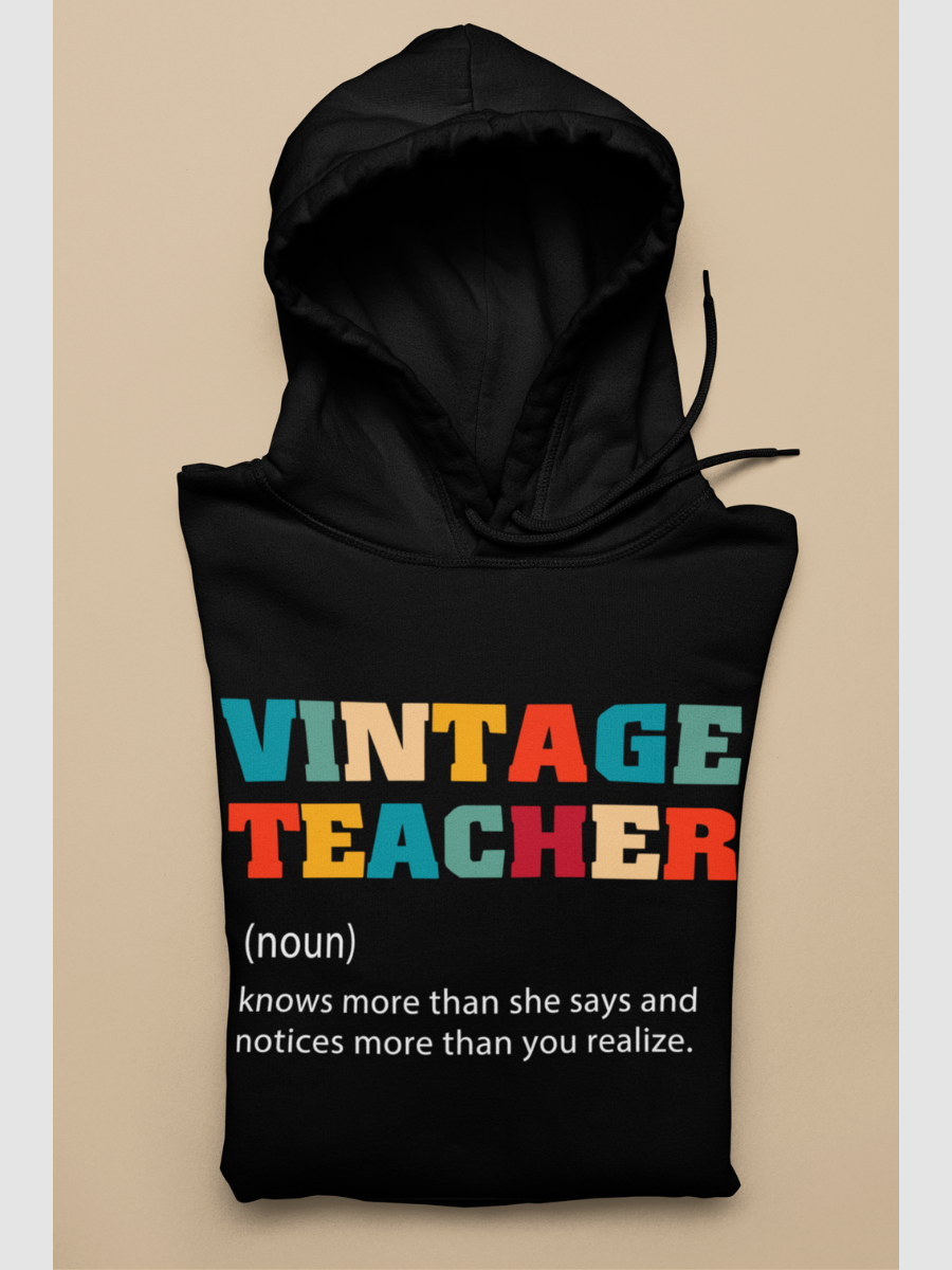 Vintage Teaher Graphic Pure Cotton Hoodie