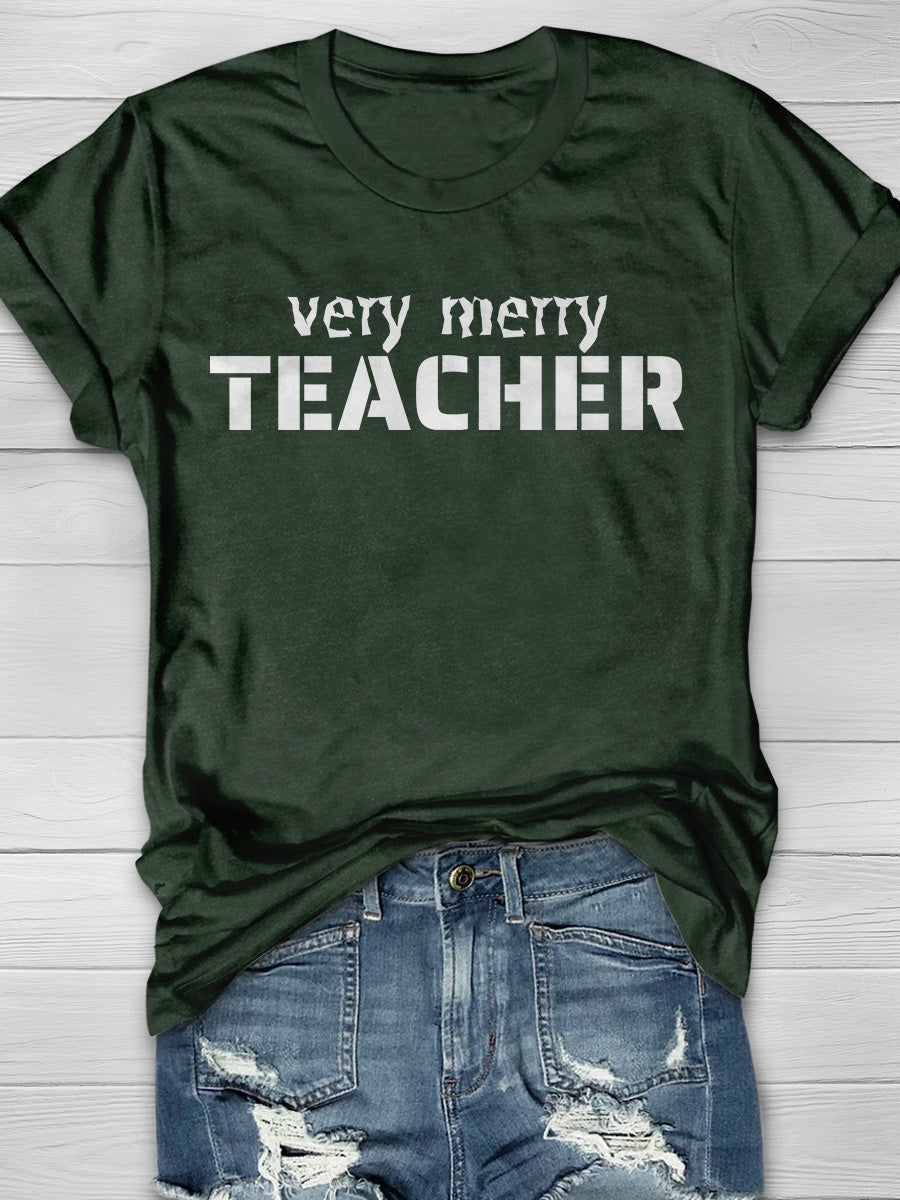 Teacher Christmas Print Graphic T-shirts