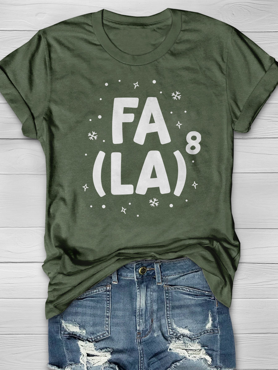 Fa La La Math Teacher Christmas Print Graphic T-shirts