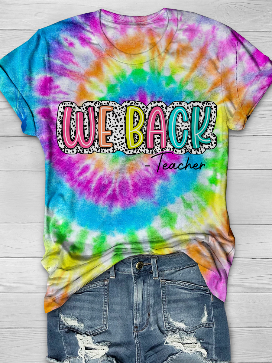 WE BACK Teacher Print T-shirts