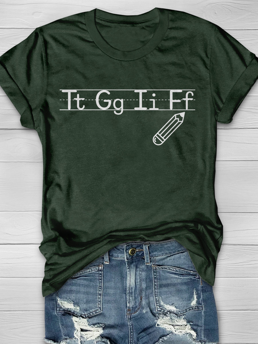T G I F Teacher Print Graphic T-shirts