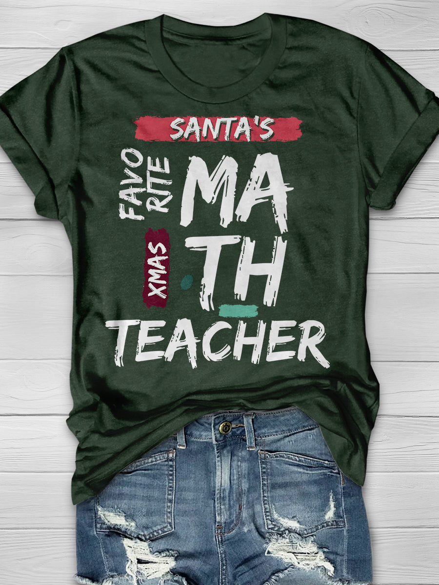 Christmas Math Teacher Print Graphic T-shirts