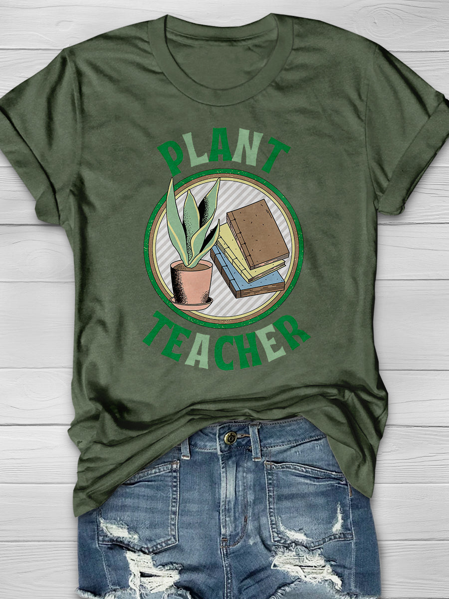 Plant Teacher Print Graphic T-shirts