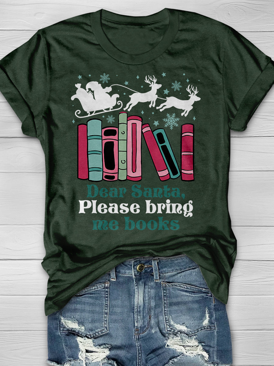 Books Christmas Print Graphic T-shirts