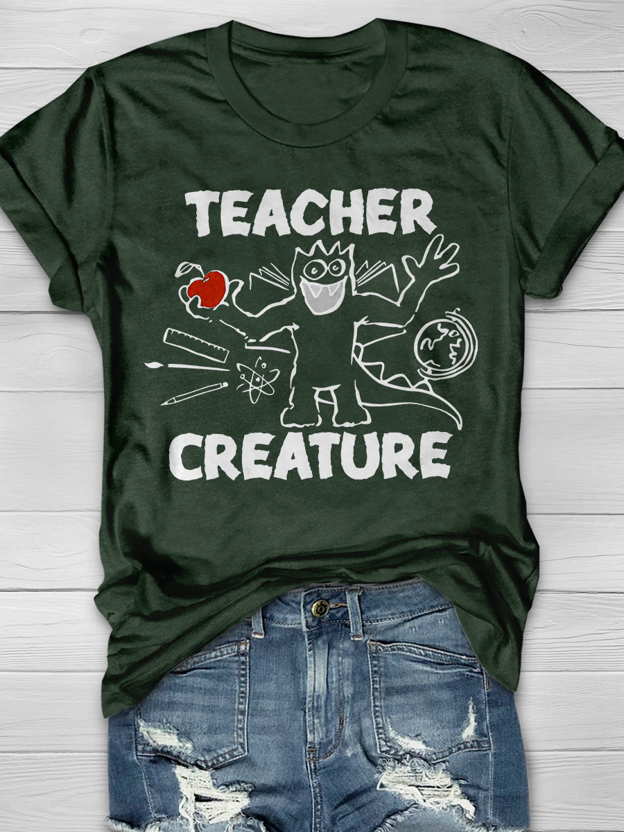 Teacher Creature Print Graphic T-shirts