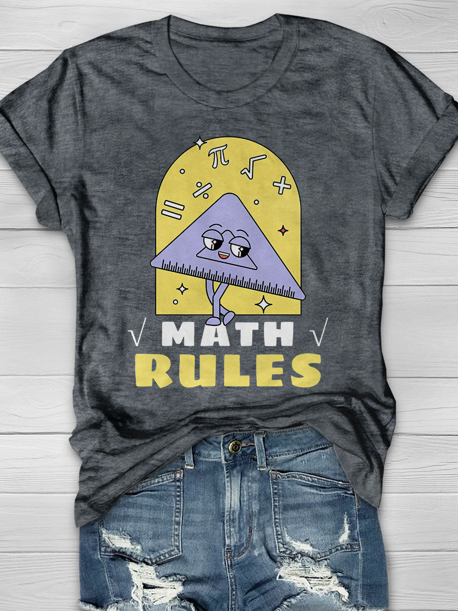 Math Rules Basic Math Go math Discrete Math Print Graphic T-shirts