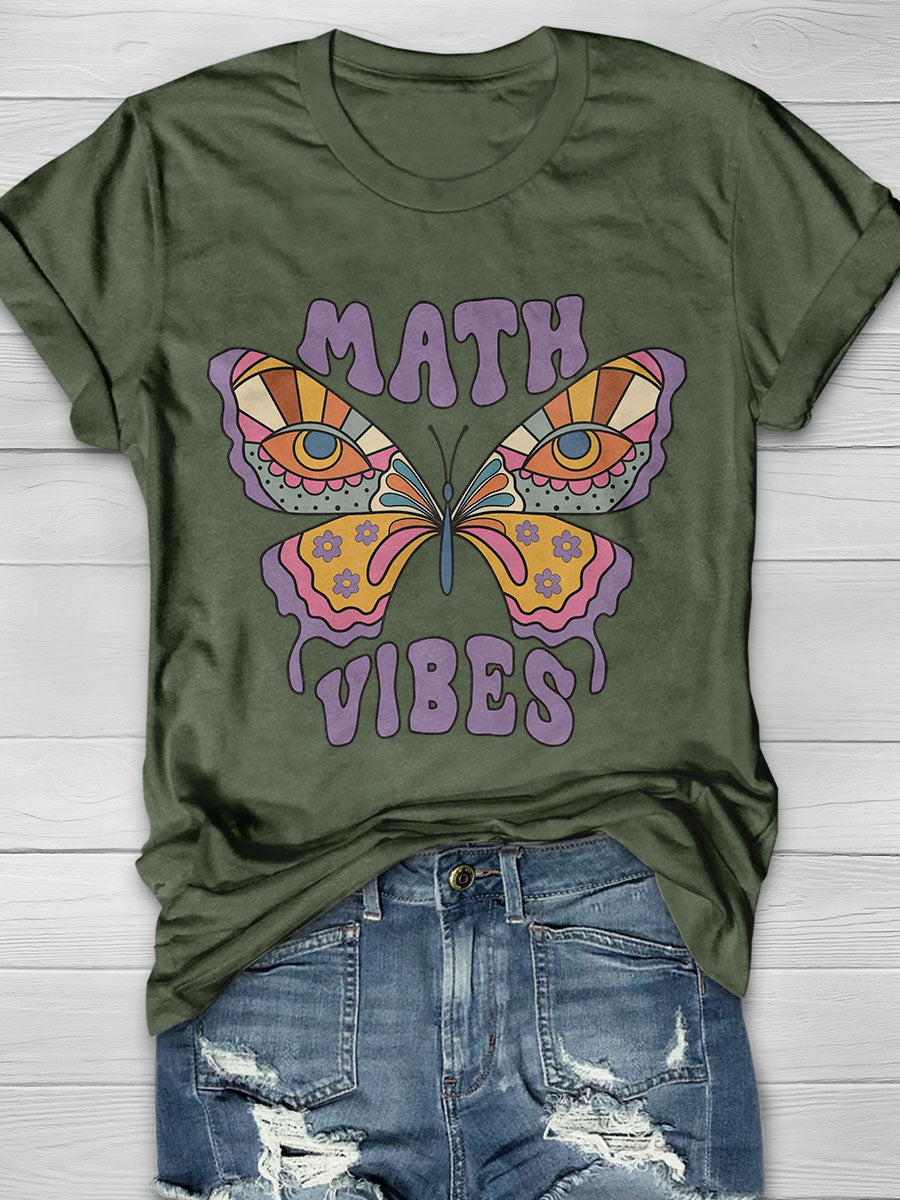 Math Vibes Print Short Sleeve T-shirt
