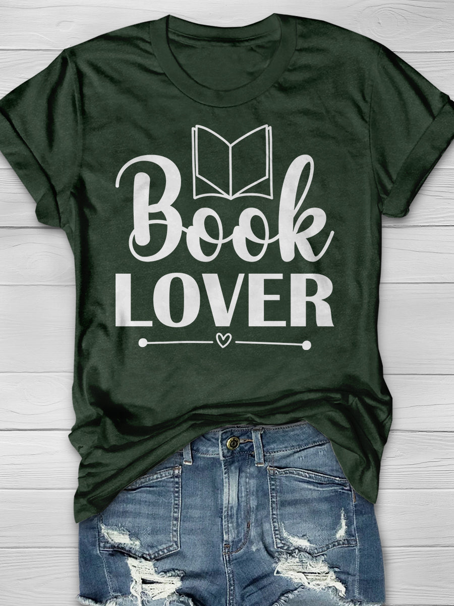 Book Lover Print Graphic T-shirts