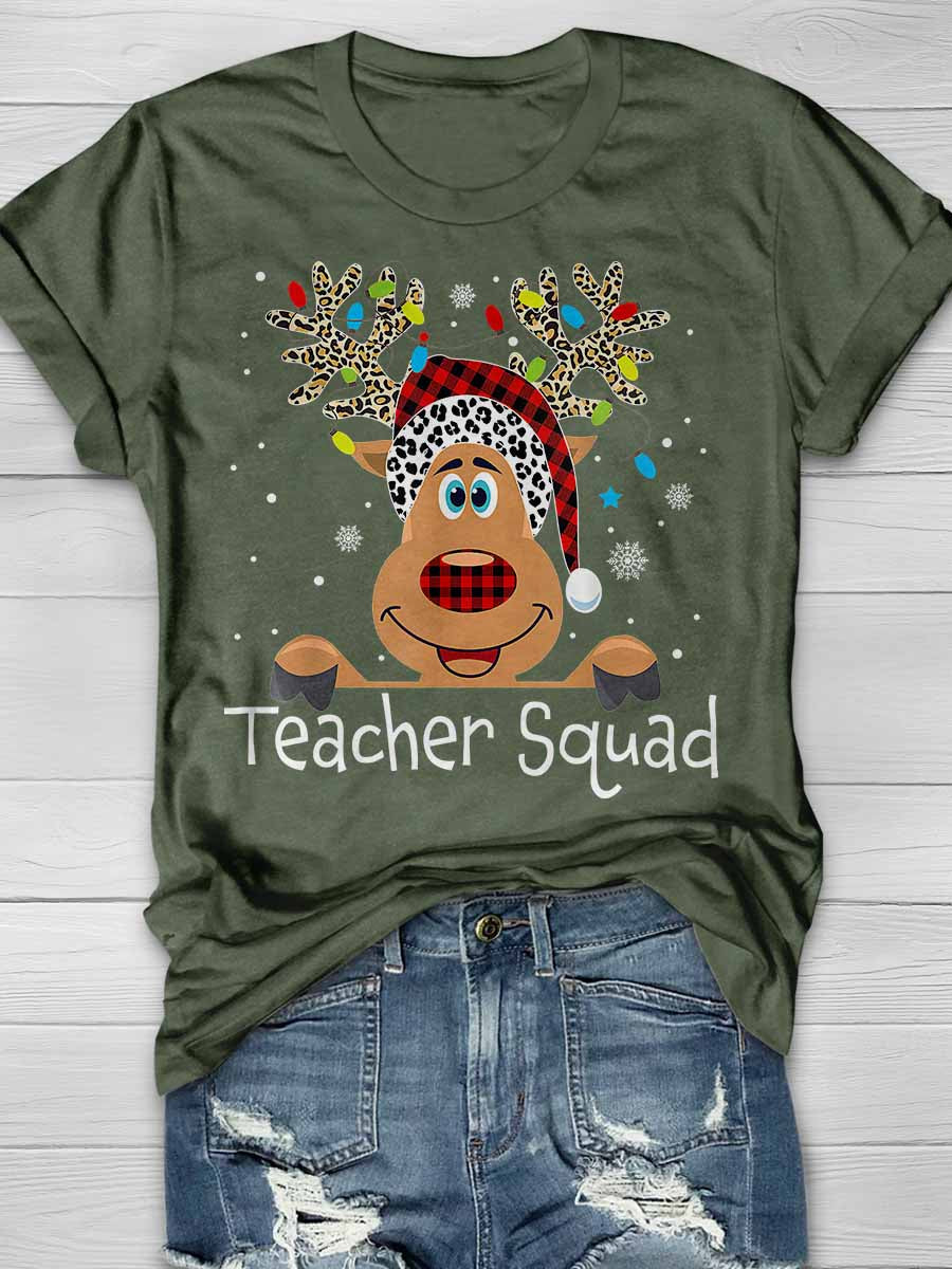 Teacher Squad Print Graphic T-shirts