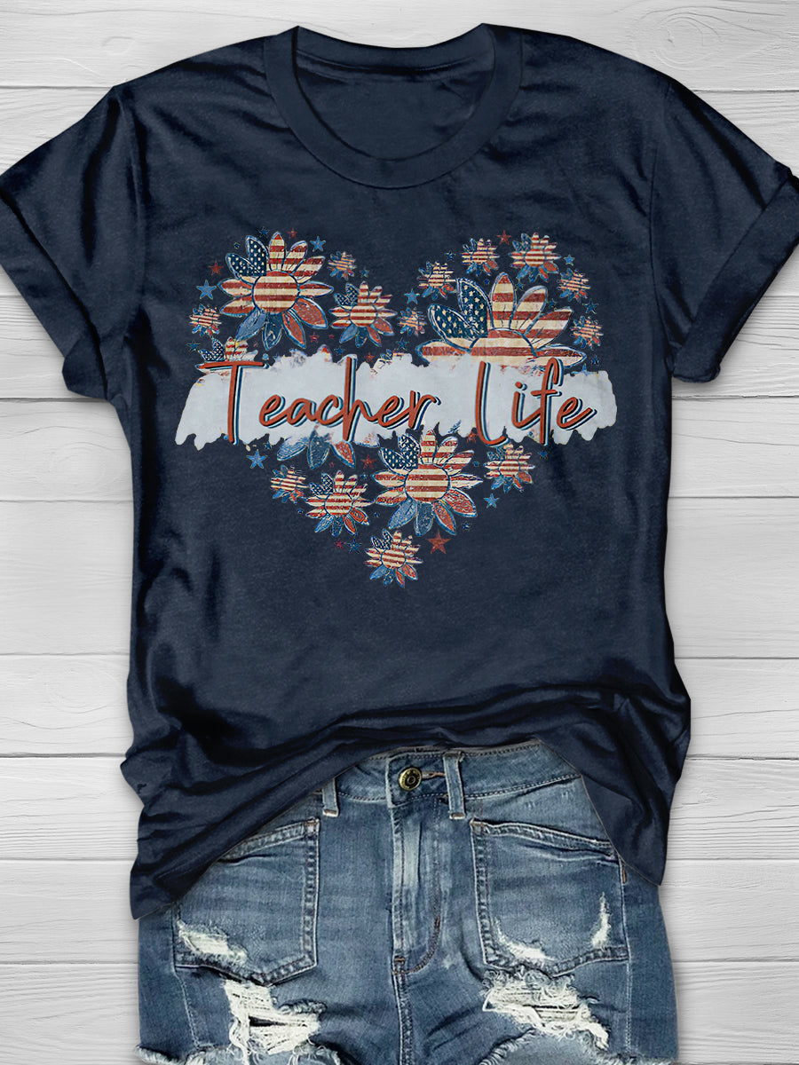 Teacher Life Print Graphic T-shirts