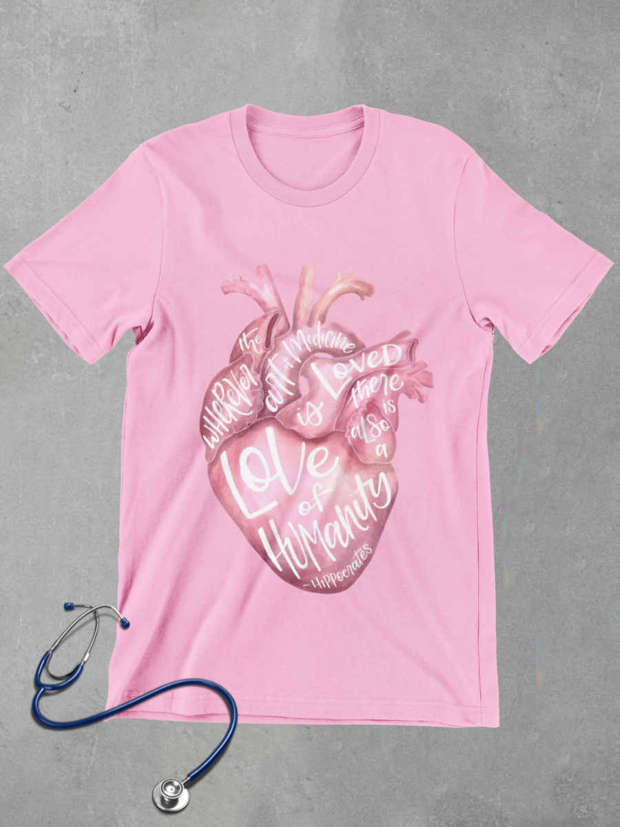 Heart of Medicine Journal Nurse Graphic T-shirt
