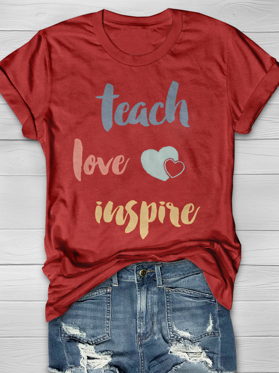 Teacher Inspiration Print Graphic T-shirts