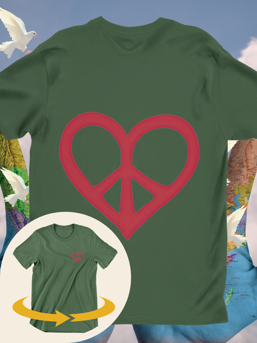 Peace& Love Heart Graphic T-shirts