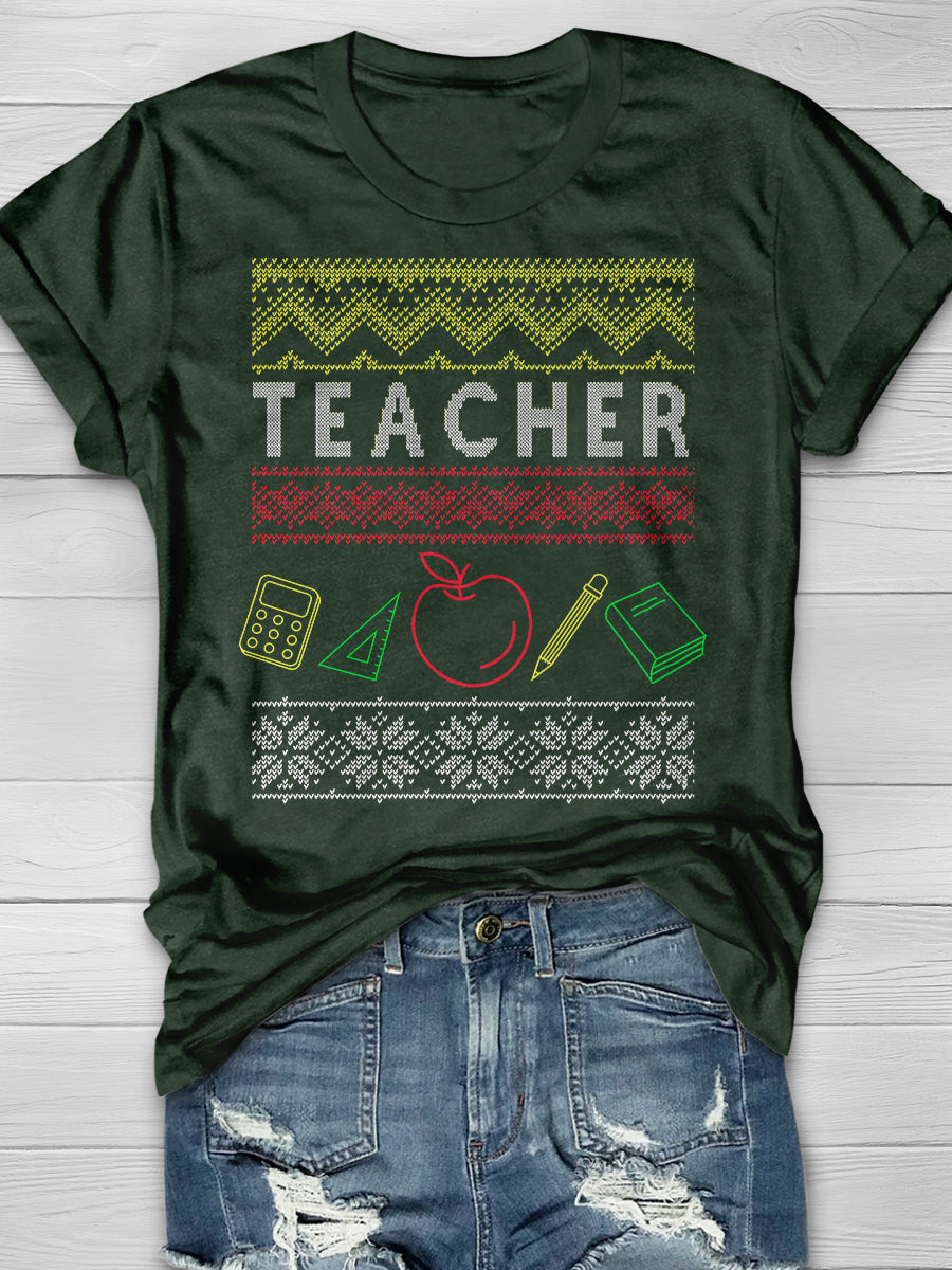 Teacher Print Graphic T-shirts