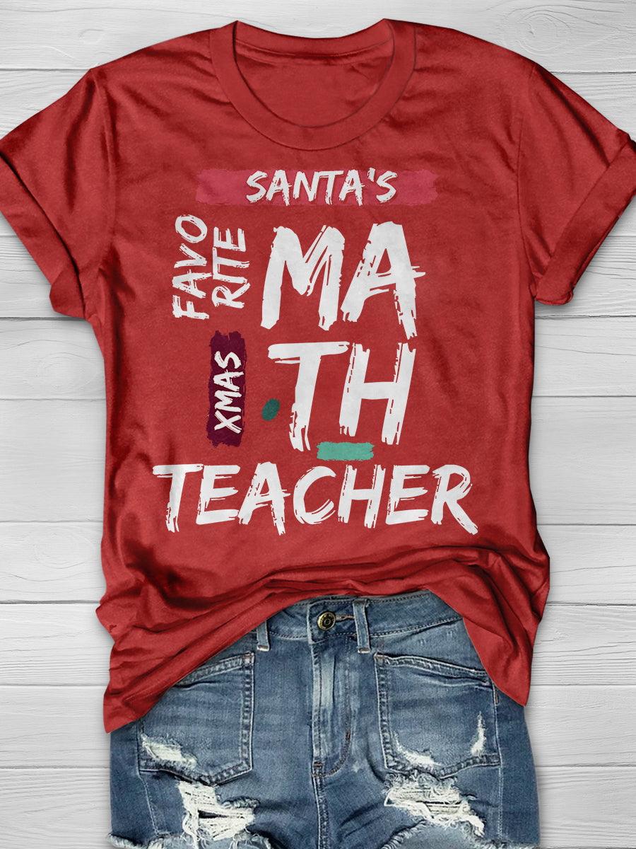Christmas Math Teacher Print Graphic T-shirts