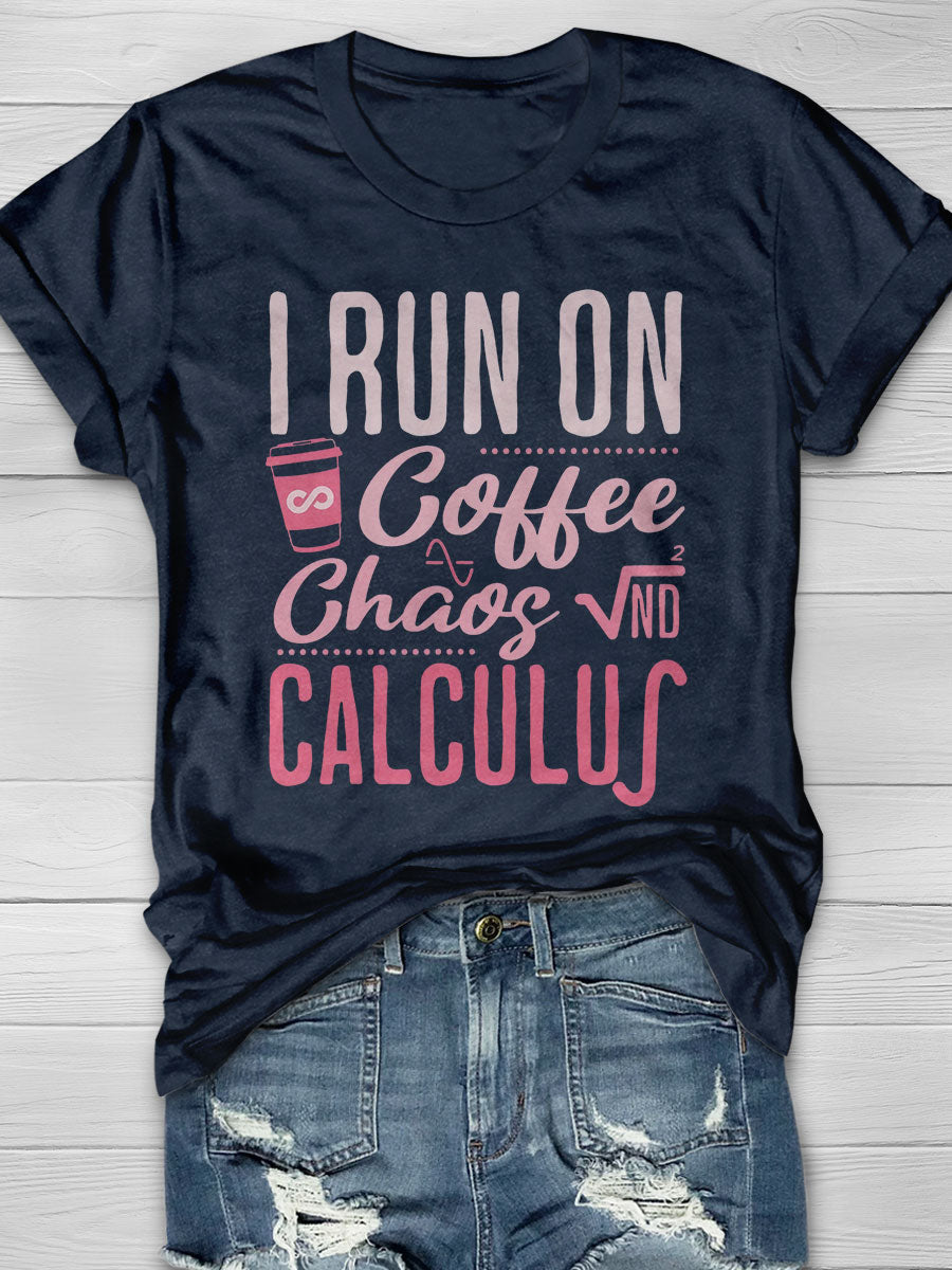 Coffee Lover Math Print Short Sleeve T-shirt