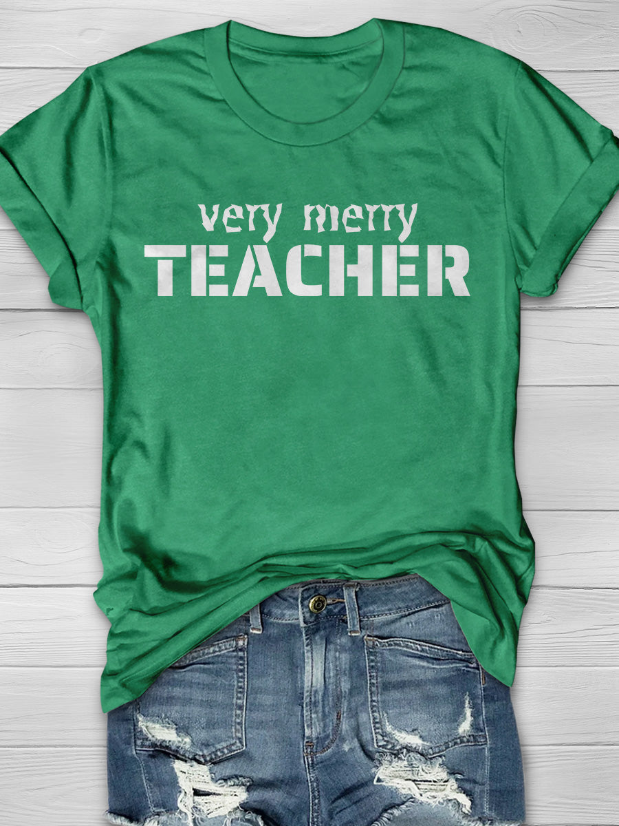 Teacher Christmas Print Graphic T-shirts