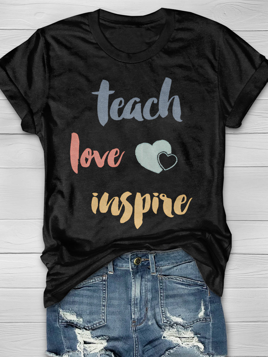 Teacher Inspiration Print Graphic T-shirts