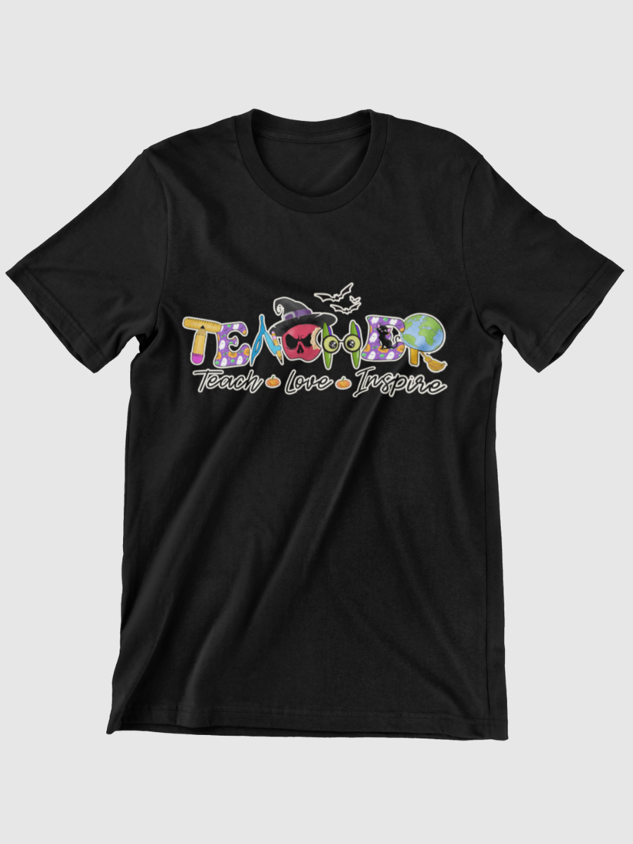 Teach Love Inspire Halloween Teacher Graphic T-shirt