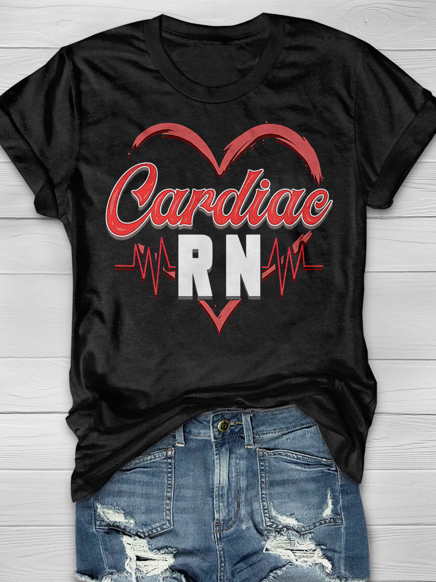 Cardiac RN Print Short Sleeve T-shirt