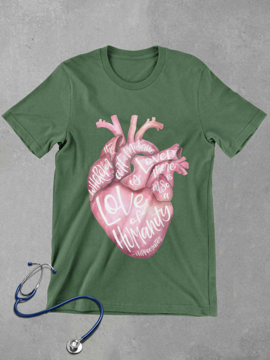 Heart of Medicine Journal Nurse Graphic T-shirt