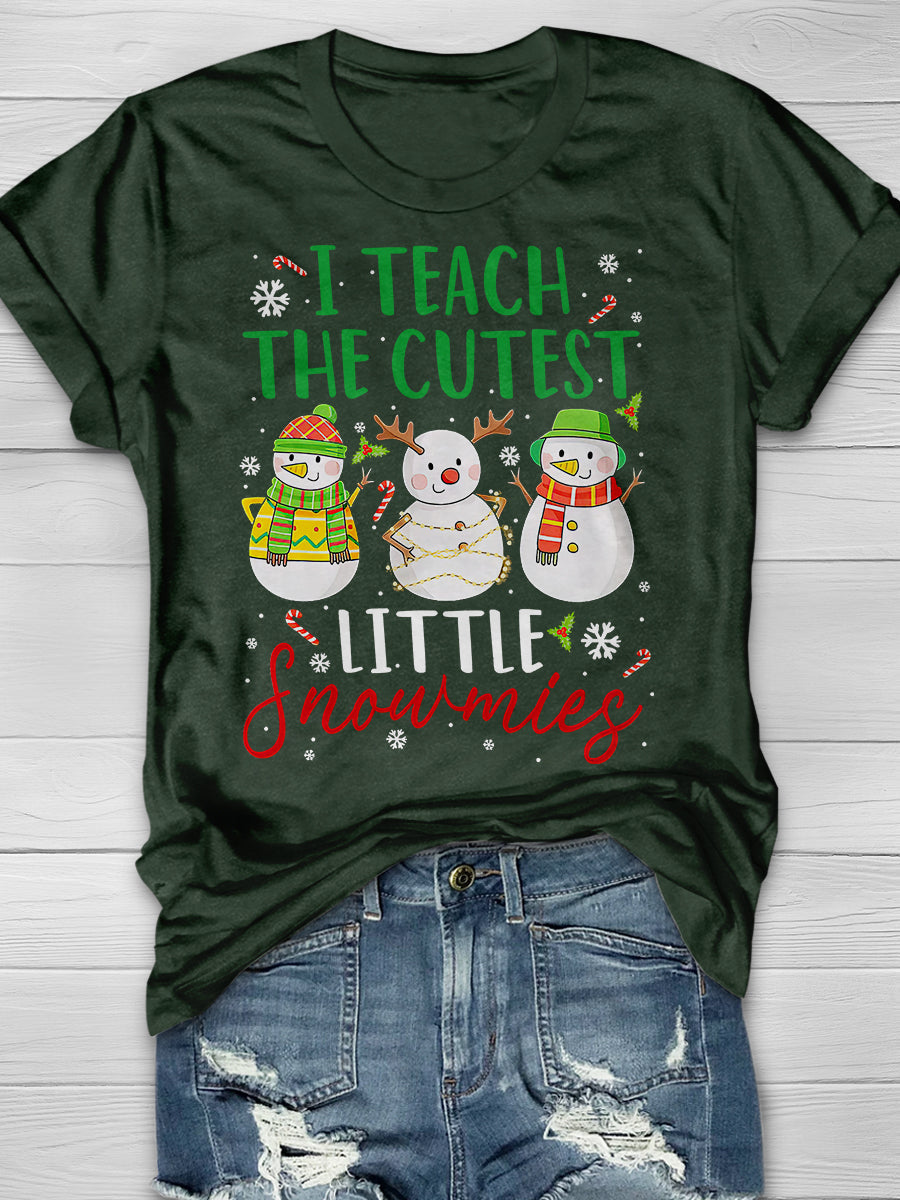 I Teach The Cutest Little Snowmies Print Graphic T-shirts