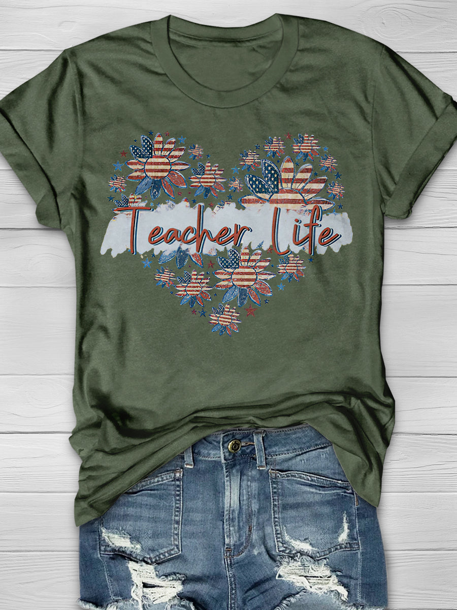 Teacher Life Print Graphic T-shirts