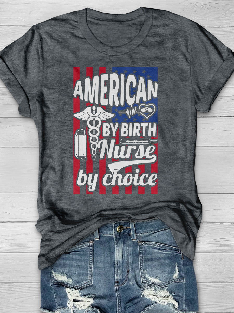 American Nurse Print Short Sleeve T-shirt