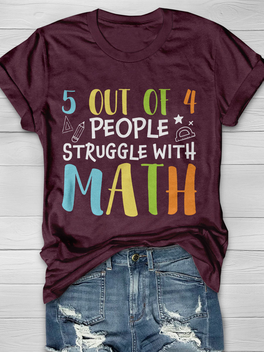 Funny Math Teacher Print Short Sleeve T-shirt