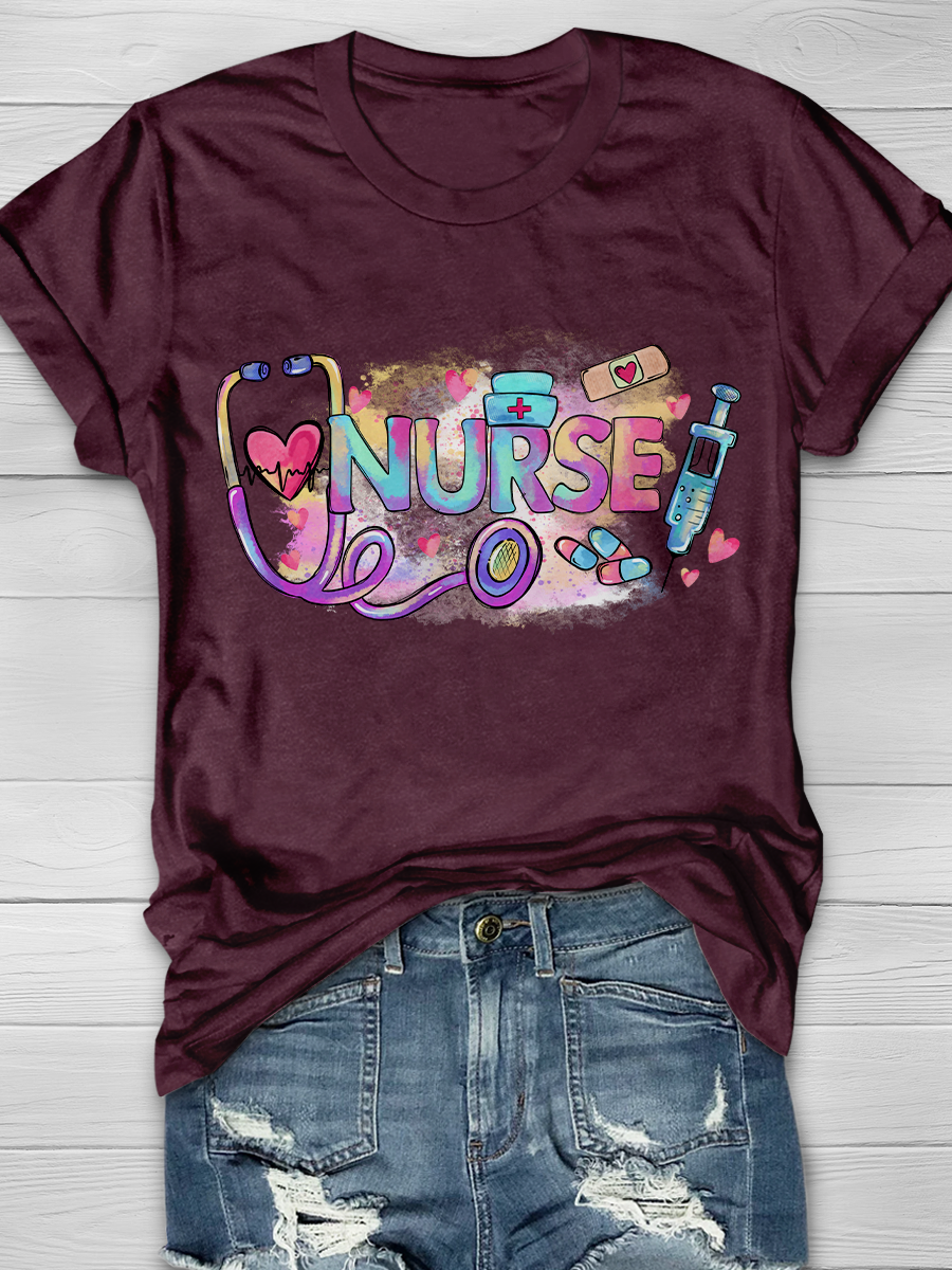 Nurse Stethoscope Graphic T-shirts