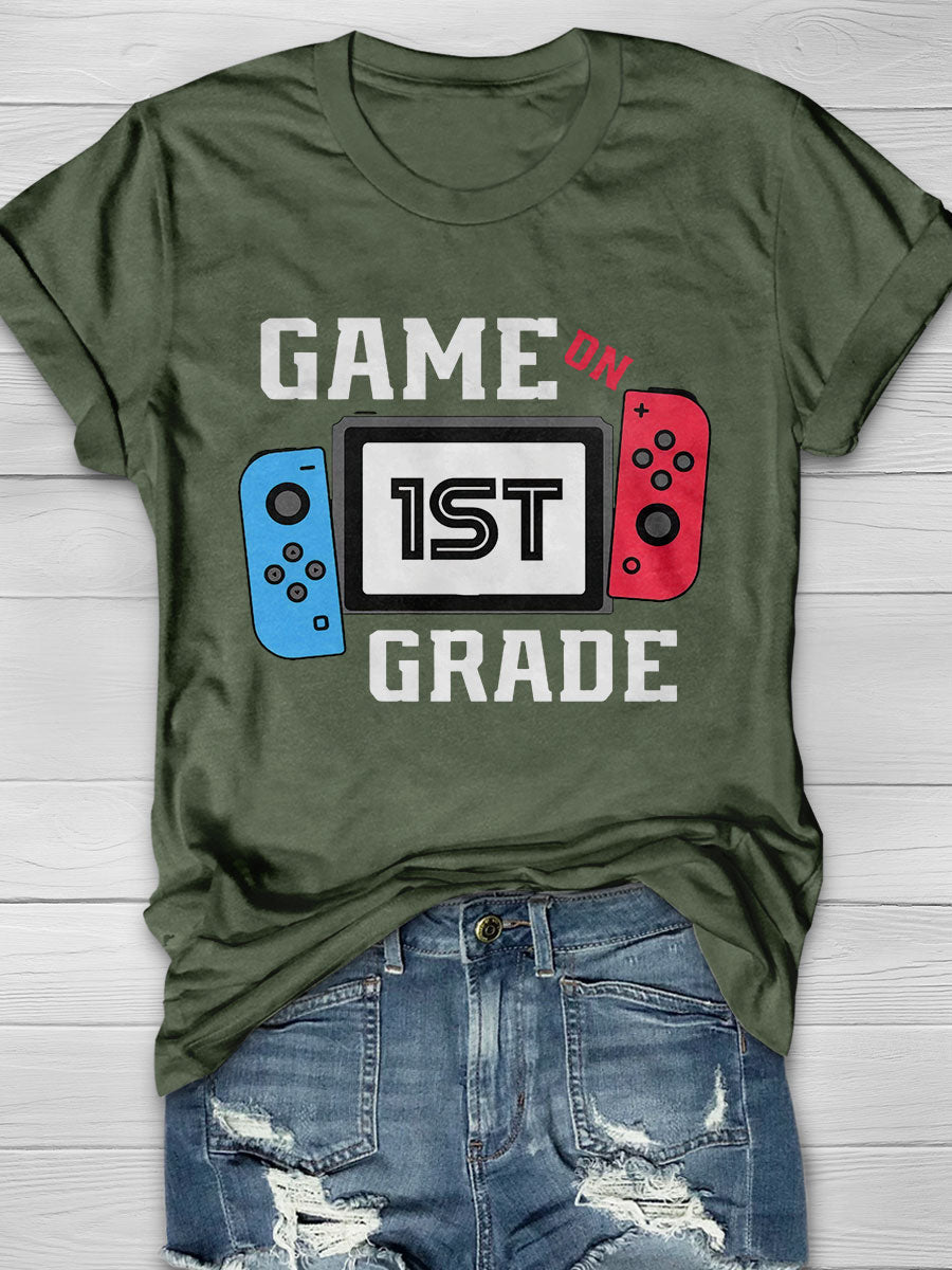 Game On First Grade Print Short Sleeve T-shirt