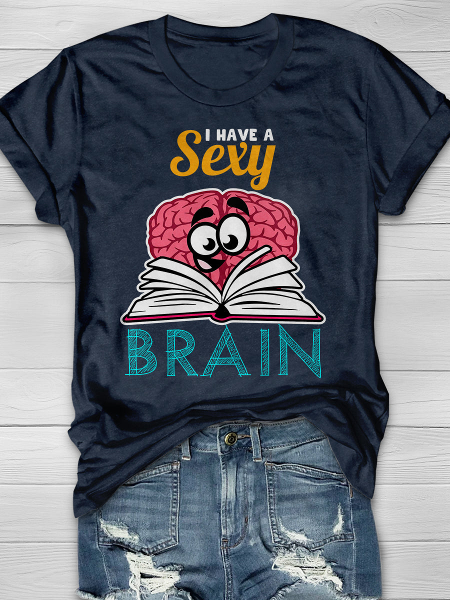 Read Sexy Brain Print Graphic T-shirts
