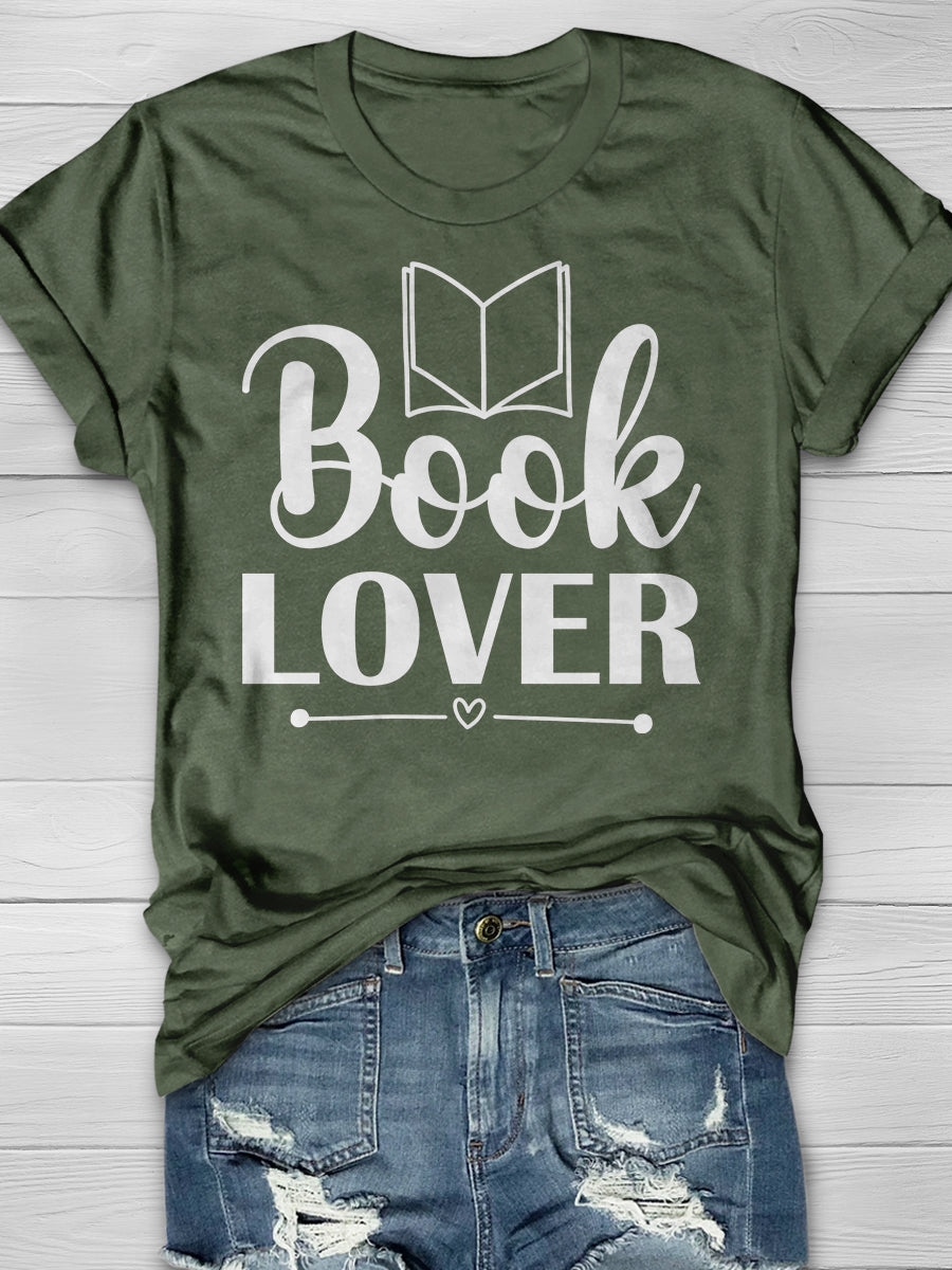 Book Lover Print Graphic T-shirts