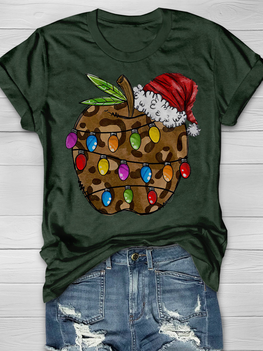 Apple Teacher Print Graphic T-shirts