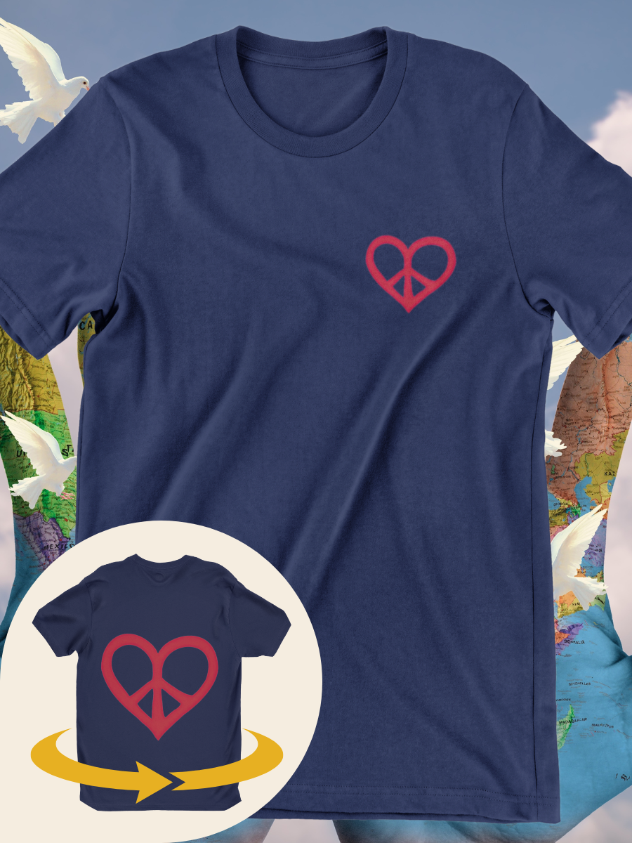 Peace& Love Heart Graphic T-shirts