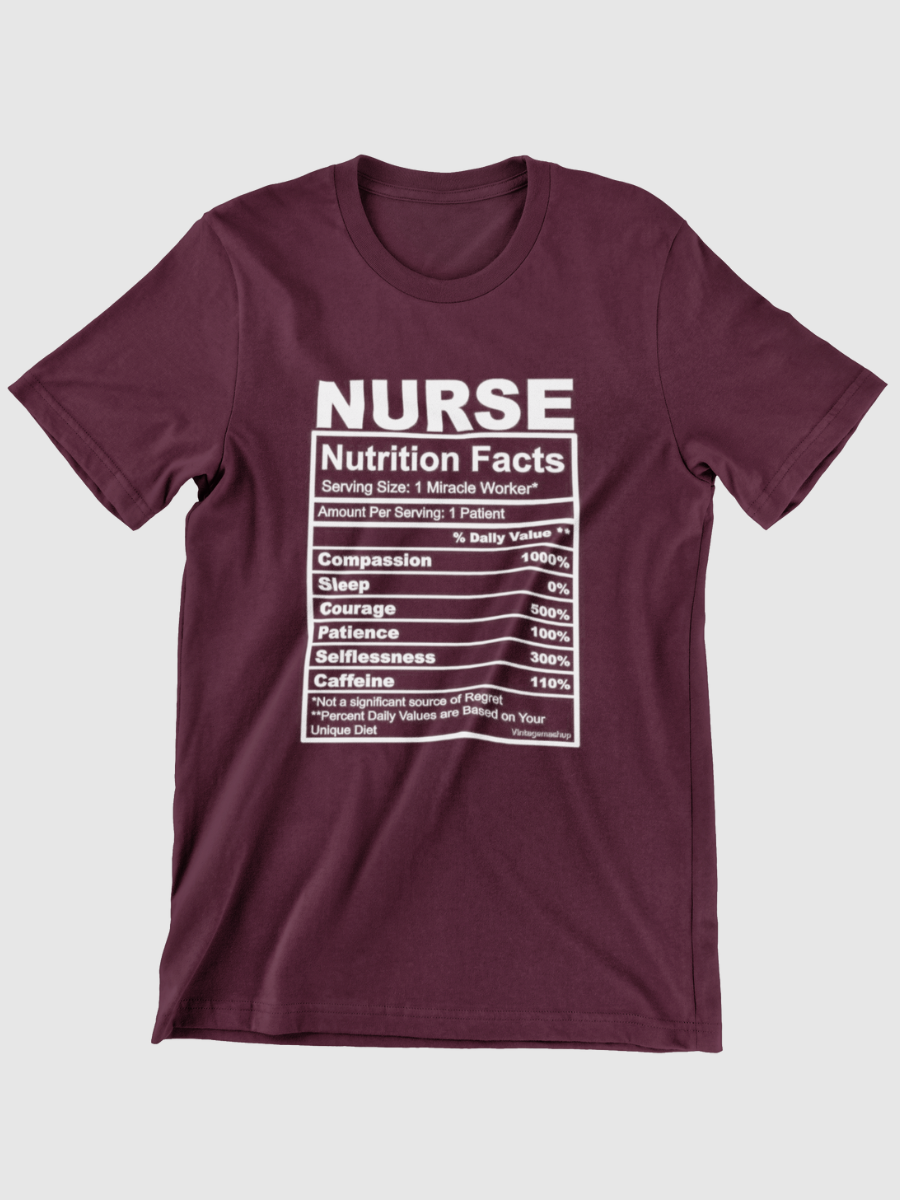 Nurse Nutrition Facts Graphic T-shirt