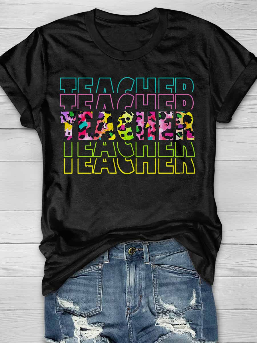 Teacher Print Graphic T-shirts