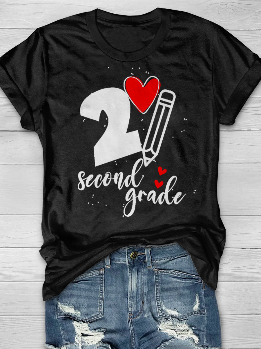 2 Second Grade Print Graphic T-shirts