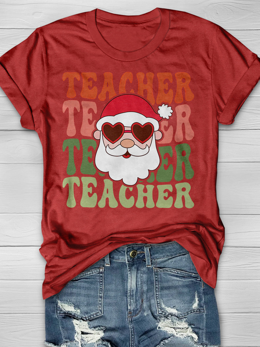 Teacher Christmas Print Graphic T-shirts