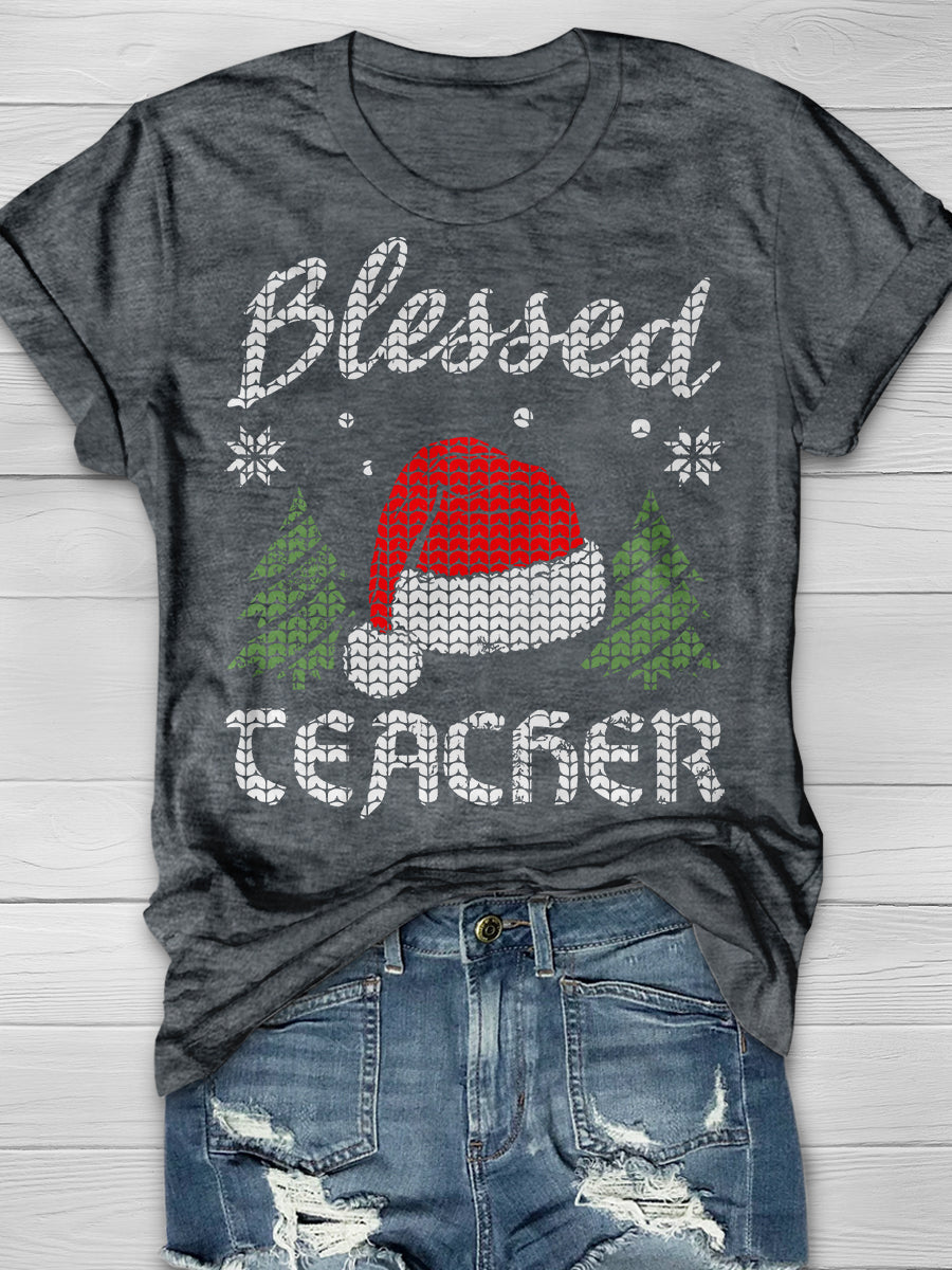 Blessed Teacher Print Graphic T-shirts