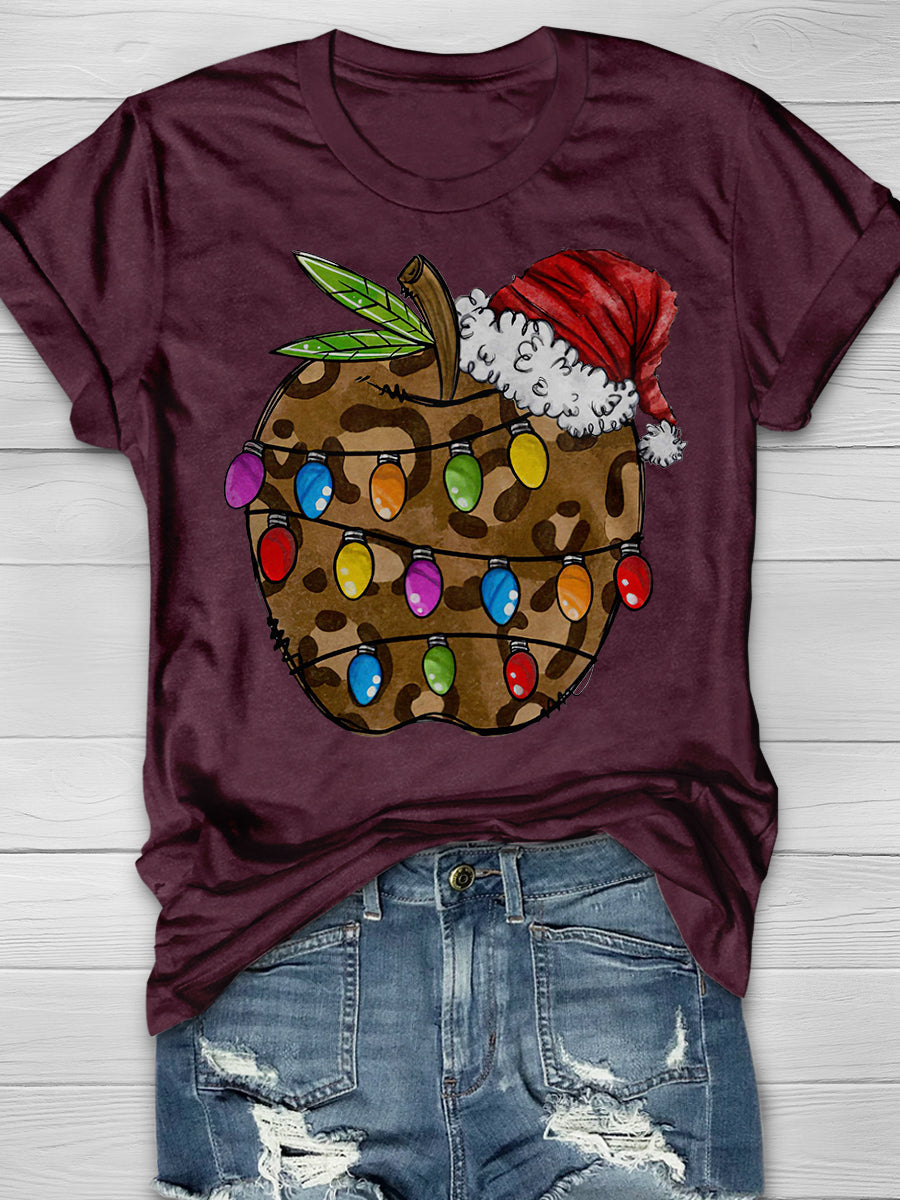 Apple Teacher Print Graphic T-shirts